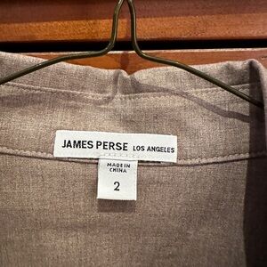 JAMES PERSE tan cotton button down